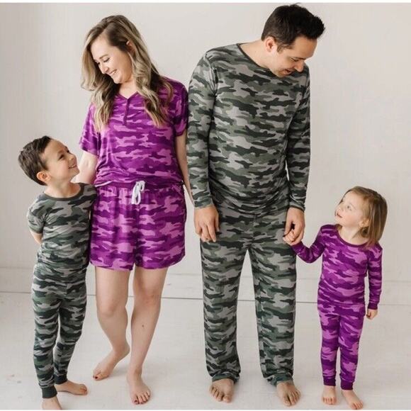 Little Sleepies Other - Little Sleepies Womens Pajama Set Top & Shorts Berry Camo Purple Size Small EUC